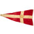 Original Danish WWII Era Denmark Royalty Flag Pennant with Crown - 38 x 72” Original Items