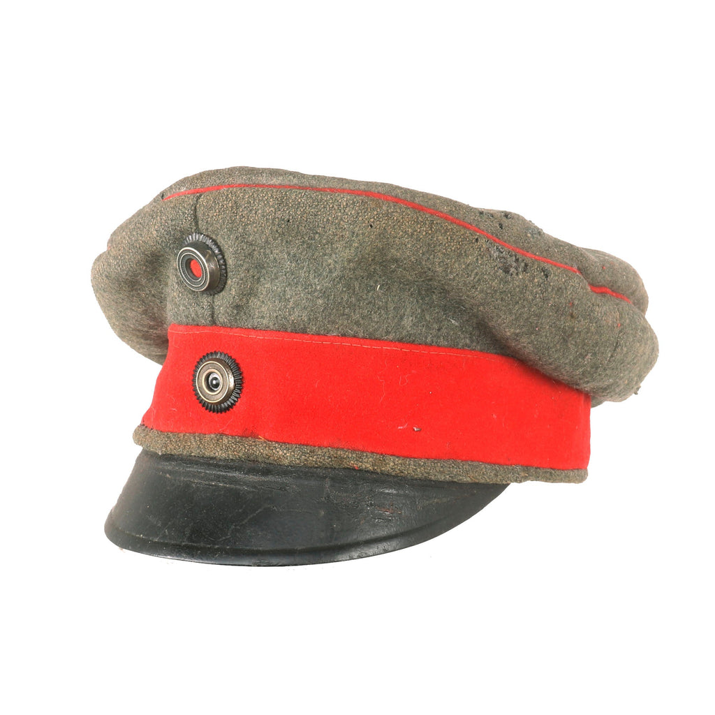 Original Imperial German WWI Prussian M1910 Feldgrau Infantry Officer Schirmmütze Visor Cap Original Items