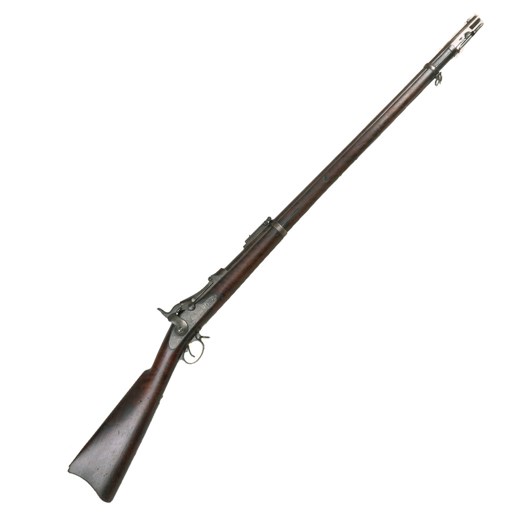 Original U.S. Springfield Trapdoor Model 1884 / 88 Round Rod Bayonet Rifle with Figured Stock made in 1892 - Serial 546577 Original Items
