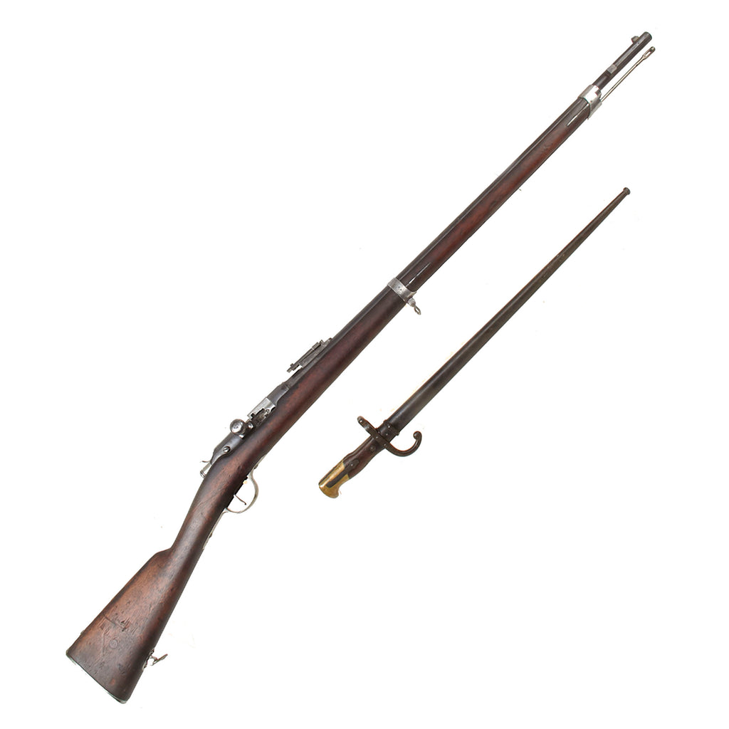 Original French Fusil Gras Modèle 1874 M80 Infantry Rifle by Châtellerault Serial B 5943 with Bayonet & Scabbard - Dated 1876 Original Items