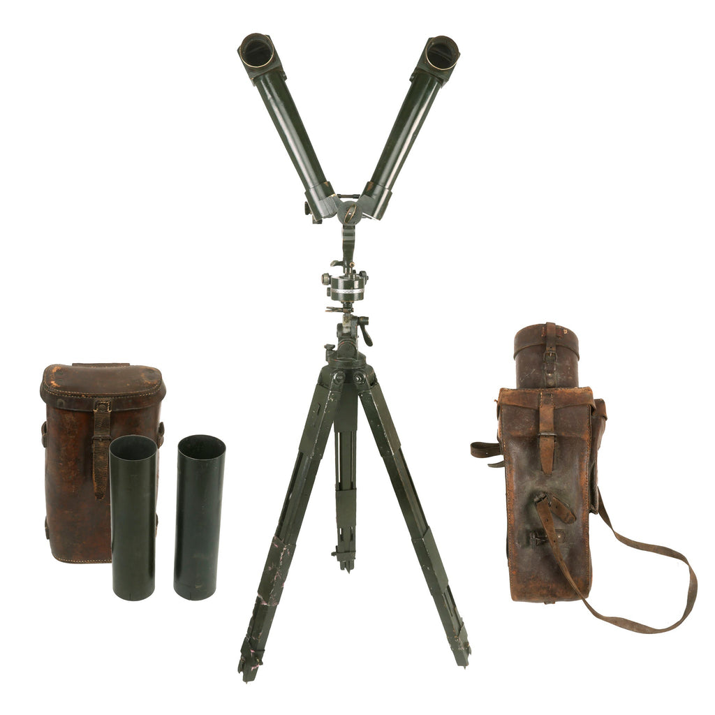 Original German WWII S.f.14 Rabbit Ear Trench Optics with Tripod and Carry Case Manufactured for Romanian Allies by Busch & Carl Zeiss Original Items