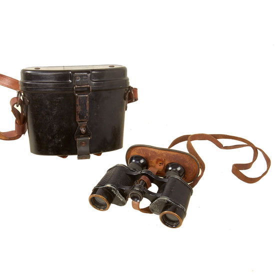Original German WWII 6x24 Dienstglas Binoculars with Bakelite Case by Carl Zeiss, Jena, Militärabteilung