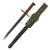 Original WWII Italian M1891 Carcano - Mannlicher Rifle Bayonet with Leather Scabbard and Frog Original Items