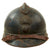 Original French WWI Issue Model 1915 Infantry Adrian Helmet in Horizon Blue with Scarce 1st Pattern Liner & Chinstrap Original Items