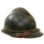 Original French WWI Issue Model 1915 Infantry Adrian Helmet in Horizon Blue with Scarce 1st Pattern Liner & Chinstrap Original Items