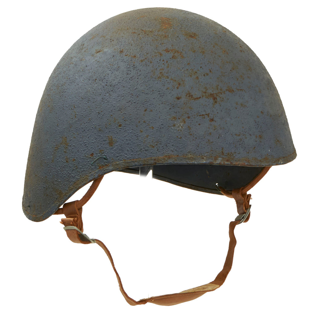 Original U.S. WWII Navy USN MK2 Talker Flak Helmet with Chin Strap Original Items