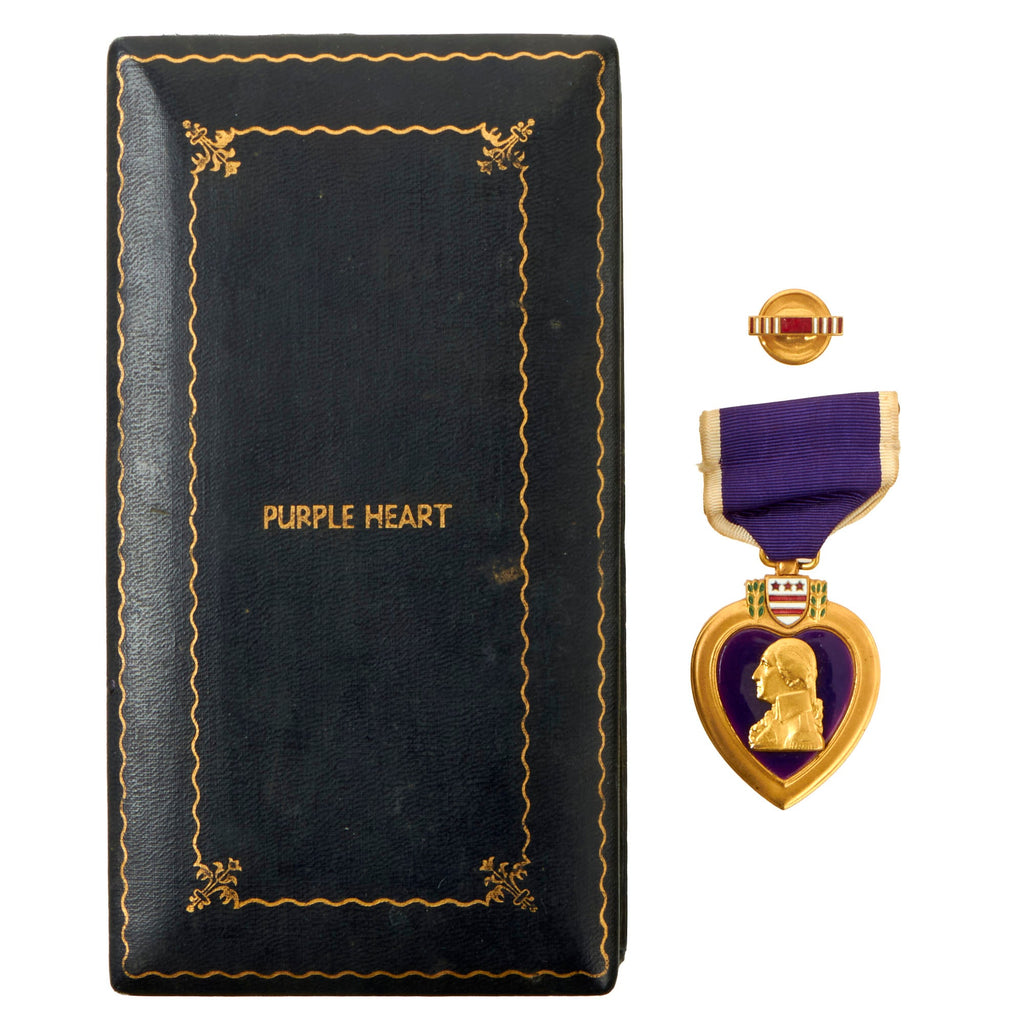 Original U.S. WWII 80th Infantry Division Engraved Purple Heart with Date of Wound & Family Detail Original Items