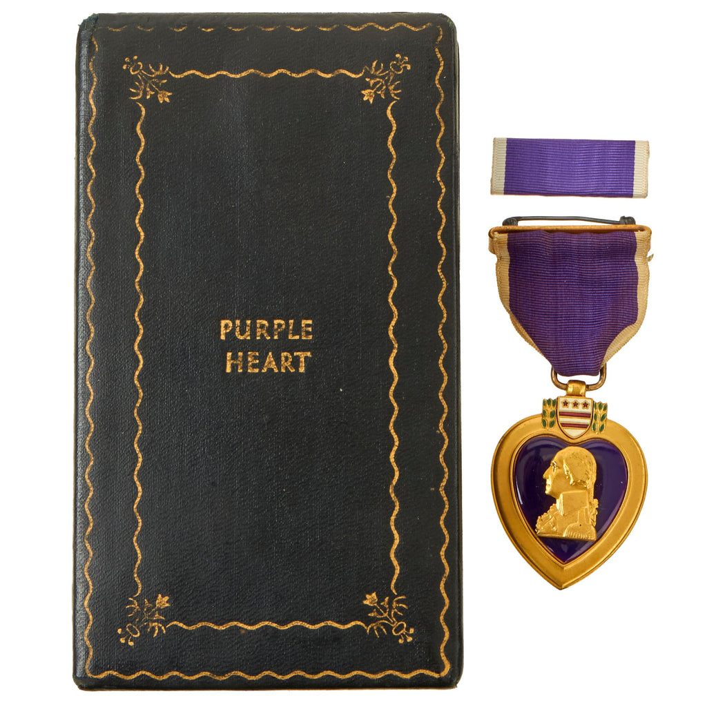 Original U.S. WWII Navy & USMC Purple Heart Medal & Ribbon in