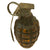 Original U.S. WWII Inert MkII Pineapple Grenade with Yellow Paint with Fuze Original Items