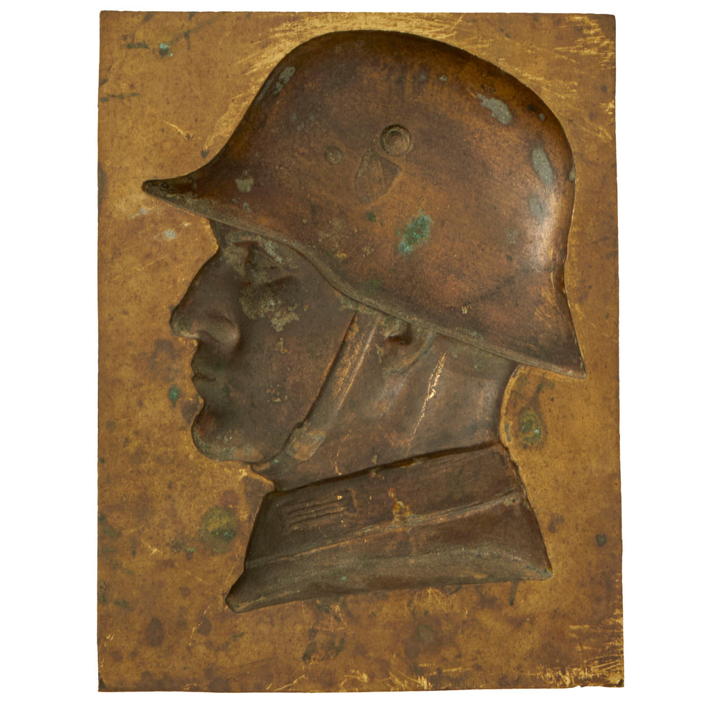 Original German WWII Soldier's Head Plaque and Sculpture Cast Brass Master Mold Original Items