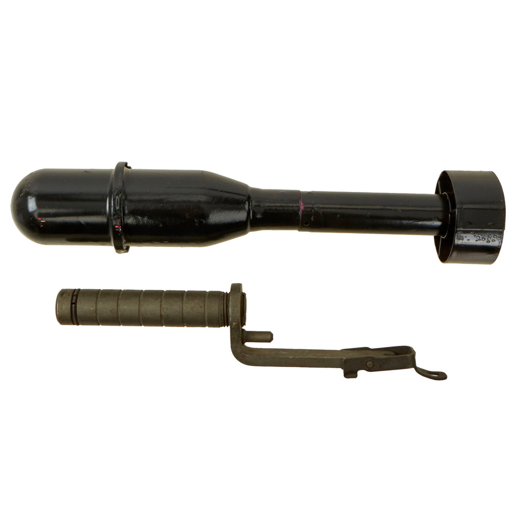 Original U.S. WWII M7 Grenade Launcher for M1 Garand Rifle with Inert Overpainted M11A2 Practice Grenade Original Items