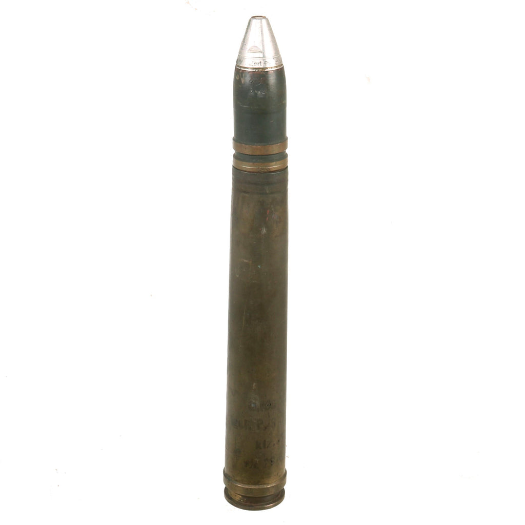 Original German WWII Flak High Explosive 3.7cm Shell - 37mm Anti-Tank - Dated 1941 Original Items
