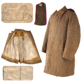 Original Soviet WWII Enlisted Men's Greatcoat with Infantry Shoulder Boards & Modified Telogreika Padded Lining