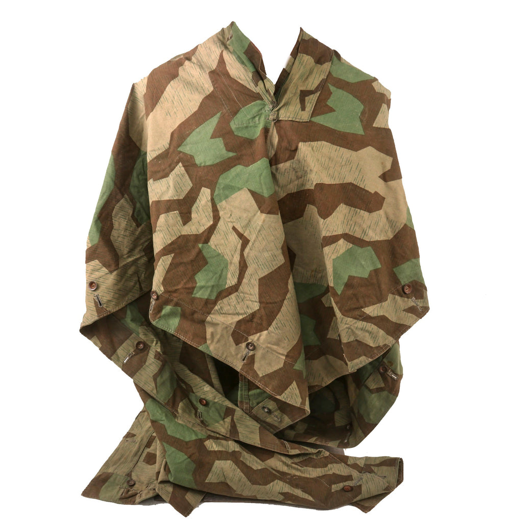 Original German WWII Zeltbahn Tent Quarter & Poncho in Splinter Pattern Reversible Camouflage with RBNr. Number Original Items