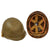 Original U.S. WWII 1945 M1 McCord Rear Seam Swivel Bale Helmet with M44 Net and Westinghouse Liner Original Items