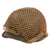 Original U.S. WWII McCord M1 Front Seam Fixed Bale Helmet with Westinghouse Liner & Damaged Helmet Net