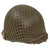 Original U.S. WWII 1943 M1 McCord Fixed Bale Front Seam Helmet with Net - Inland/Firestone Tire & Rubber Co Liner Original Items
