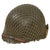 Original U.S. WWII 1943 M1 McCord Fixed Bale Front Seam Helmet with Net - Inland/Firestone Tire & Rubber Co Liner Original Items