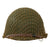 Original U.S. WWII 1945 M1 Schlueter Front Seam Swivel Bale Helmet with M44 Net and International Molded Plastics Liner Original Items