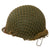 Original U.S. WWII 1945 M1 Schlueter Front Seam Swivel Bale Helmet with M44 Net and International Molded Plastics Liner Original Items