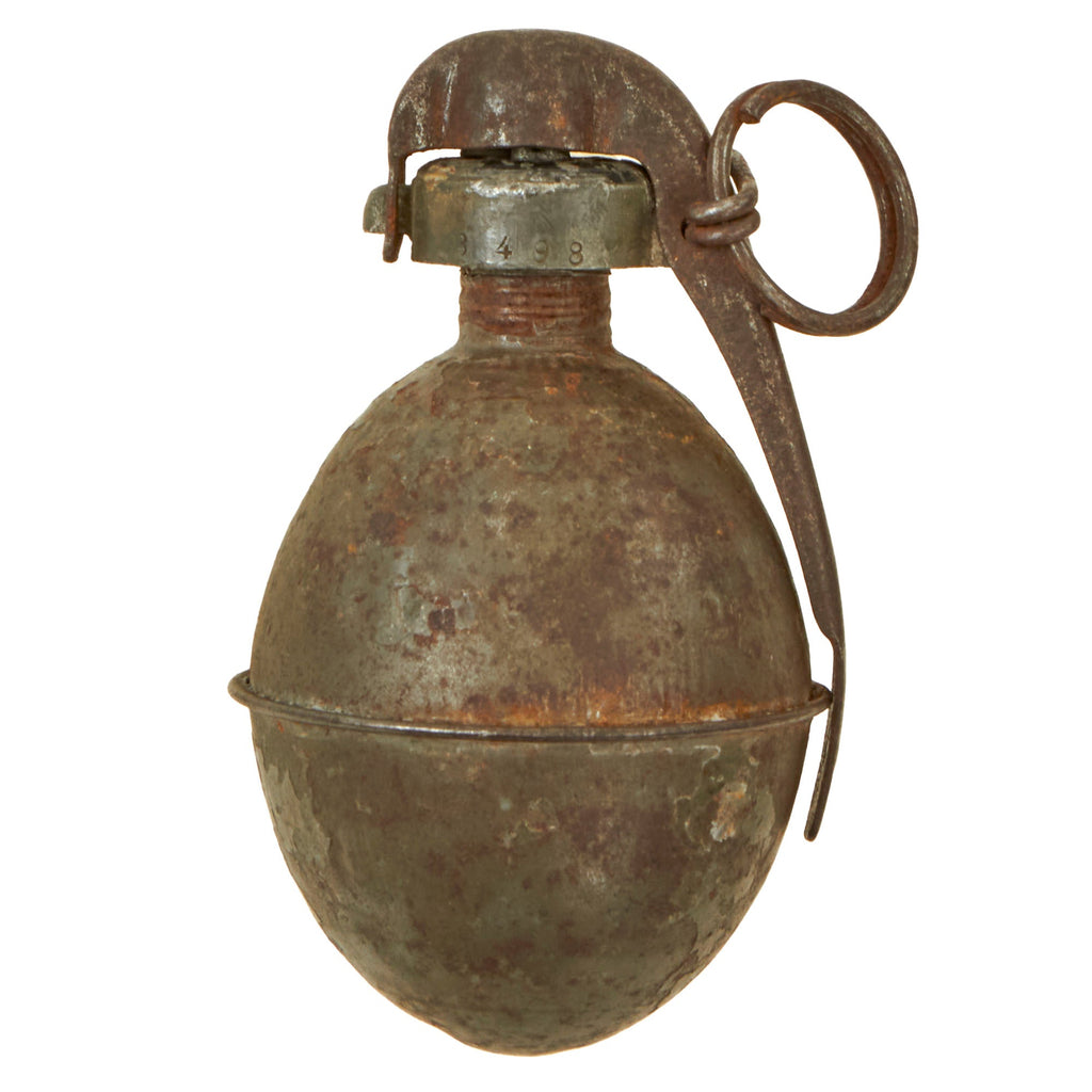 Original French WWI Model 1914 OF1 Egg Hand Grenade circa 1915 - 1917 - Inert Original Items