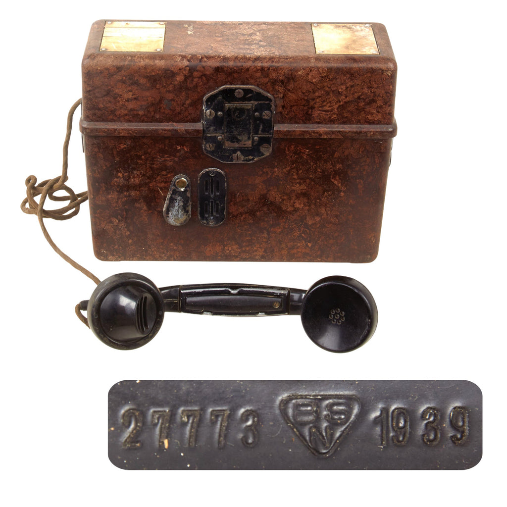 Original German WWII Wehrmacht Model FF 33 Field Telephone by Brückner und Stark Dated 1939 - Feldfernsprecher 33 Original Items