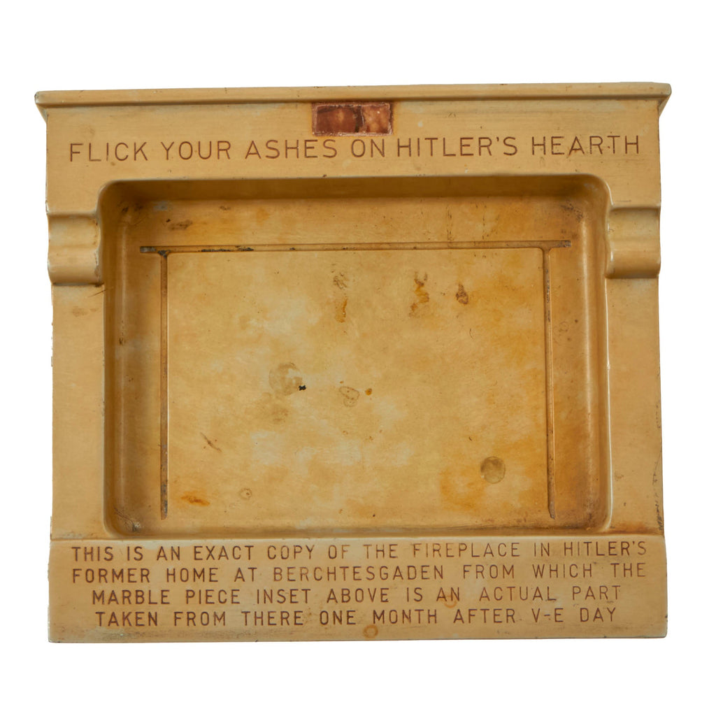 Original U.S. WWII Era Souvenir Brass Ashtray with Marble Piece from Adolf H's Retreat Der Berghof at Berchtesgaden Original Items