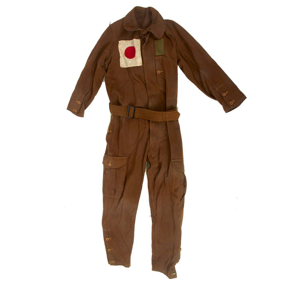 Original Imperial Japanese WWII Navy (IJN) Pilot’s Summer Weight Lightweight Flightsuit with Flag Stitched to Chest Original Items