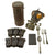 Original German WWII Field Gear Lot with M38 Size 3 Gas Mask in Canister, Ammunition Pouches, K98 Cleaning Kit & Eating Utensils Original Items