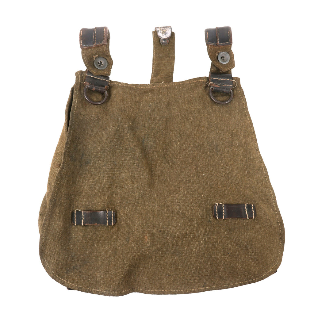 Original German WWII Heer Army M31 Bread Bag in Olive Green Canvas - Service-Worn Original Items