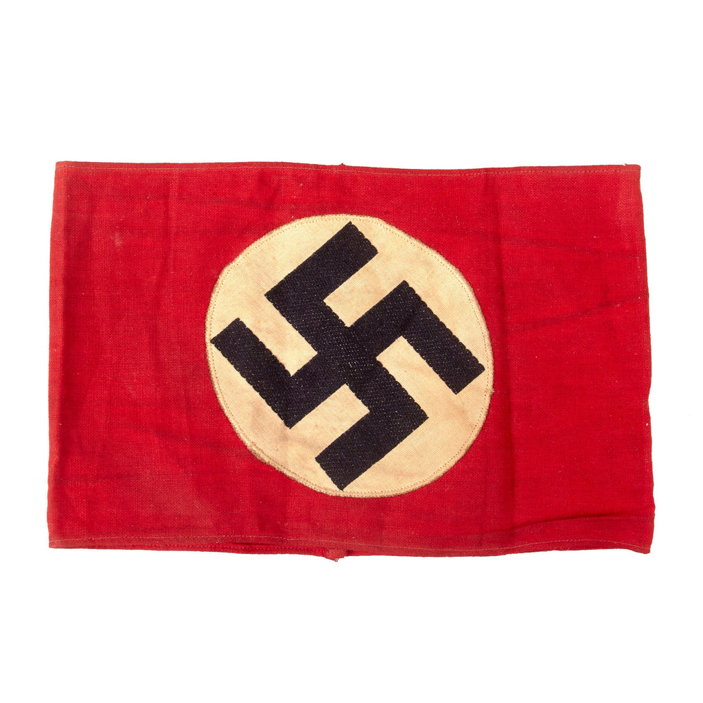 Original German WWII NSDAP & SA Multi-piece Cotton Armband with Embroidered Insignia Original Items