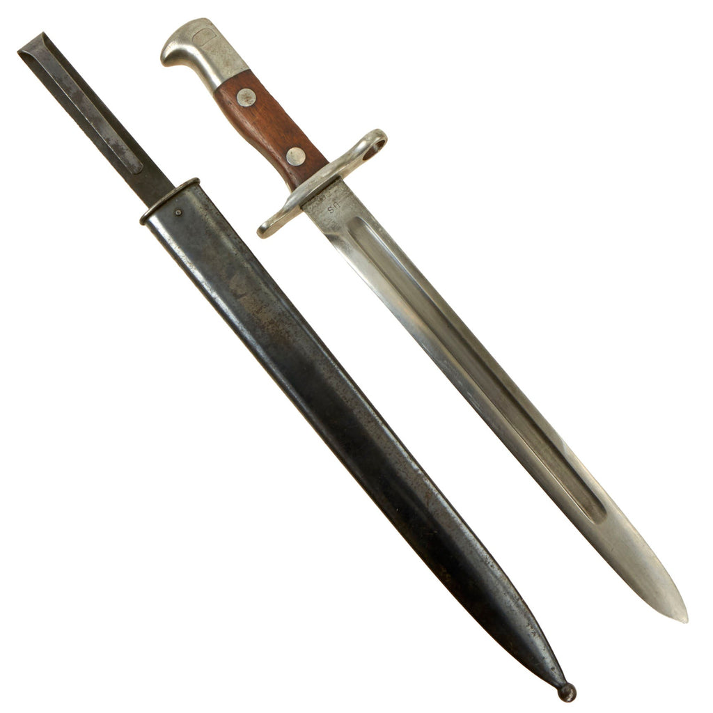 Original U.S. Spanish American War Model 1892 Krag Rifle Bayonet and Rare First Pattern Scabbard - Dated 1897 - Excellent Original Items