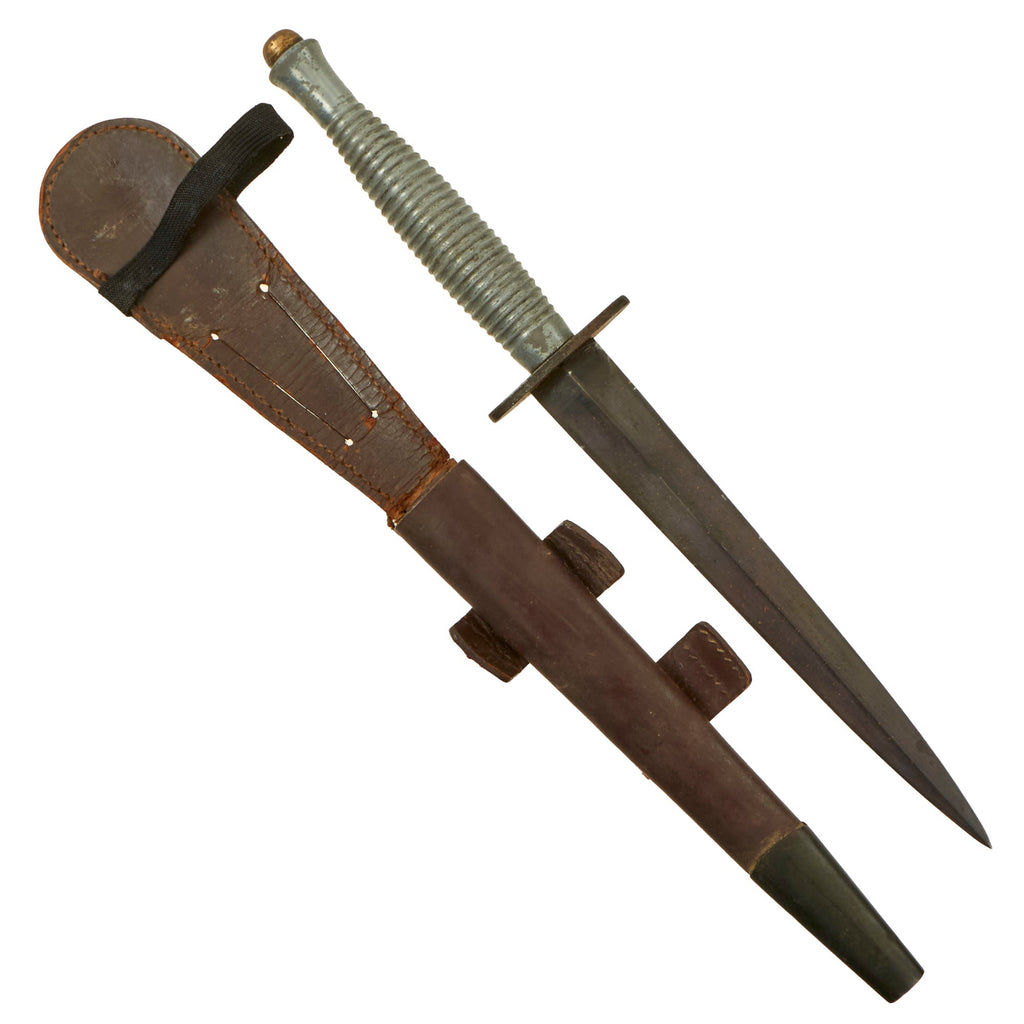 Original British WWII Import Marked 3rd Pattern Fairbairn Sykes Fighting Knife with Scabbard Original Items