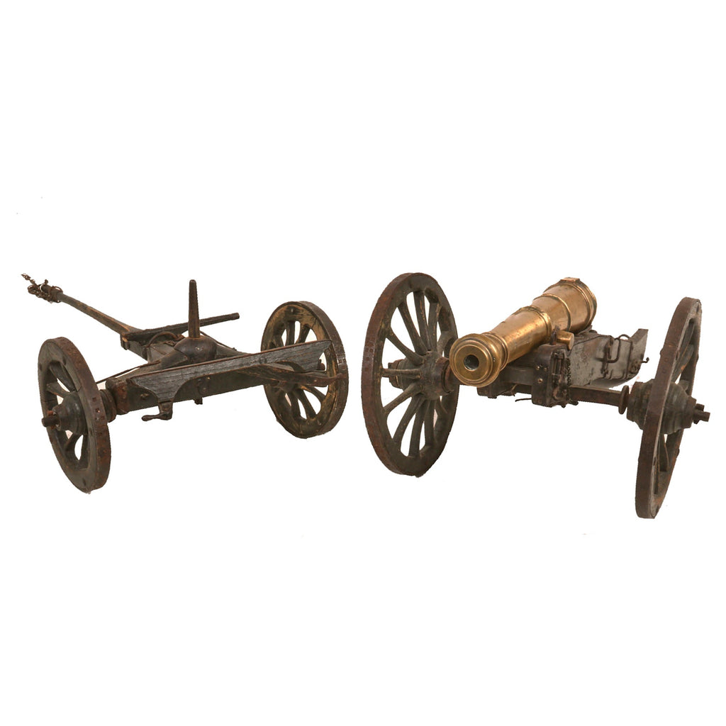 Original French Napoleonic Canon de 12 Gribeauval 1:9 Scale Minitature Model with Extremely Detailed Gun Carriage & Limber / Caisson - Functional Original Items