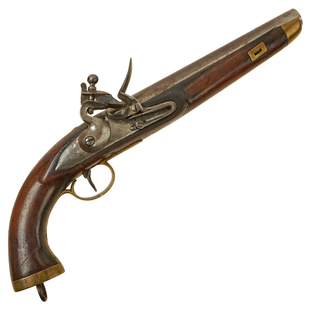 Original Napoleonic Style Belgian Flintlock Sea Service Pistol with Liège Proof Mark Under Barrel - circa 1820 Original Items