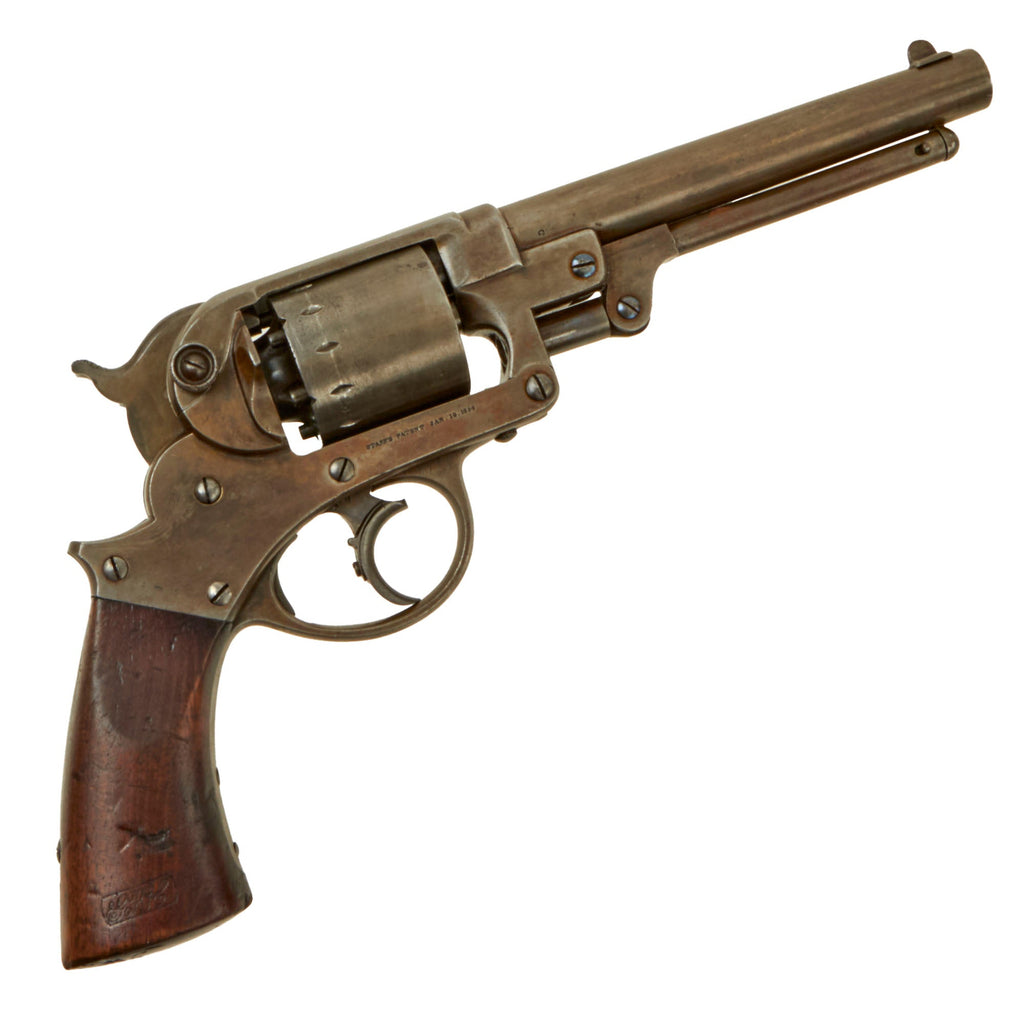 Original U.S. Civil War Starr Arms M1858 .44 Double Action Army Percussion Revolver with Grip Cartouches - Matching Serial 14256 Original Items