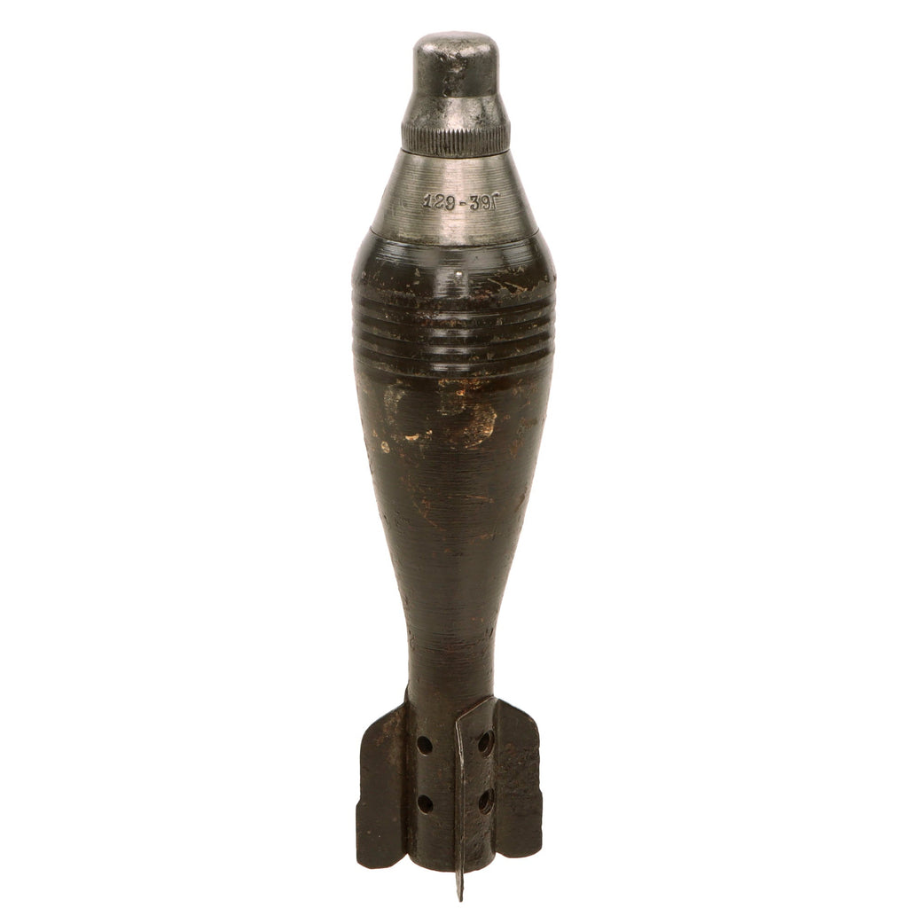 Original Soviet WWII Inert 50mm Mortar Round with Fuze & German Markings for Capture and Reissue Original Items