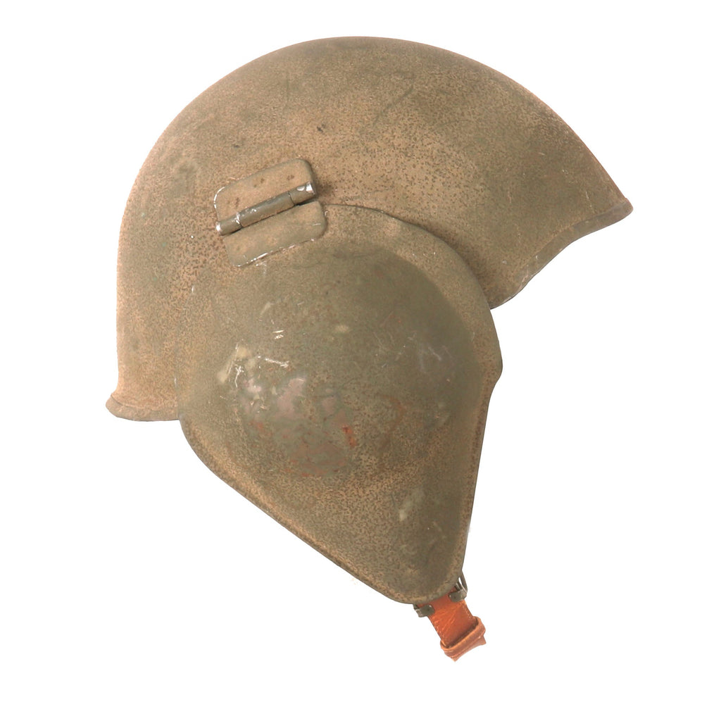 Original U.S. WWII USAAF Bomber Crew M5 Steel FLAK Helmet with Liner and Chinstrap Original Items