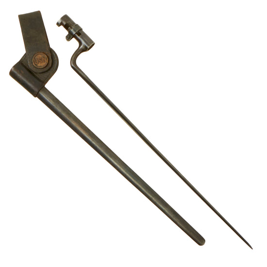 Original U.S. Indian Wars Navy Springfield Trapdoor M1873 Rifle Socket Bayonet with Extremely Scarce U.S.N. Scabbard Original Items