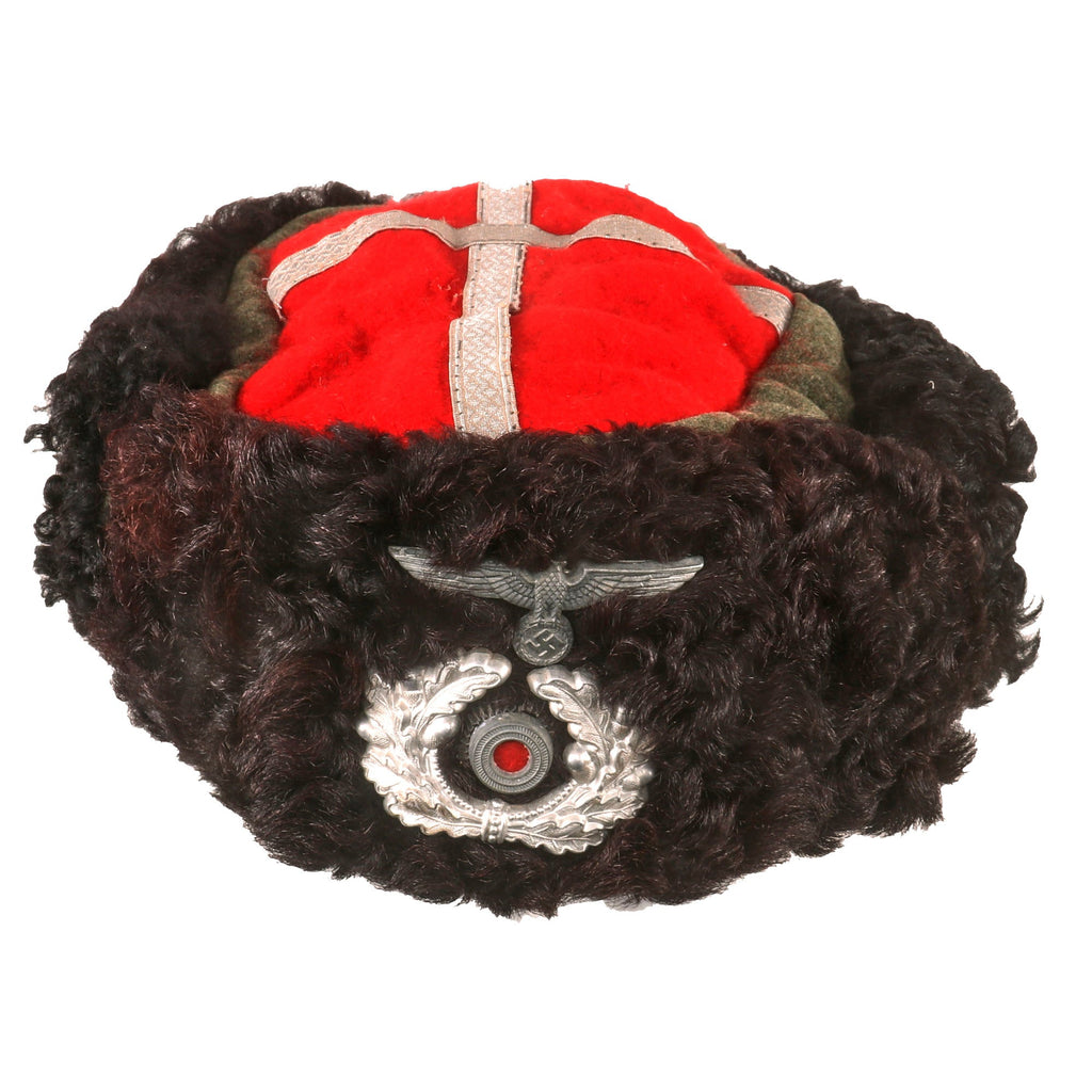 Original German WWII Cossack Foreign Volunteer Papakha Kubanka - German Manufactured with Heer Army Insignia Original Items