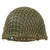 Original U.S. WWII 1945 M1 McCord Rear Seam Swivel Bale Helmet with M44 Net and Firestone Liner Original Items