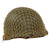 Original U.S. WWII 1945 M1 McCord Rear Seam Swivel Bale Helmet with M44 Net and Firestone Liner Original Items