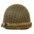 Original U.S. WWII 1945 M1 McCord Rear Seam Swivel Bale Helmet with M44 Net and Firestone Liner Original Items