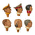 Original German Post-WWII Political & Military Caricature Wine Stoppers by Achatit of Cologne, Germany - Lot of 6 - AH, Churchill, Truman, Eisenhower, MacArthur, and Stalin Original Items