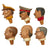 Original German Post-WWII Political & Military Caricature Wine Stoppers by Achatit of Cologne, Germany - Lot of 6 - AH, Churchill, Truman, Eisenhower, MacArthur, and Stalin Original Items