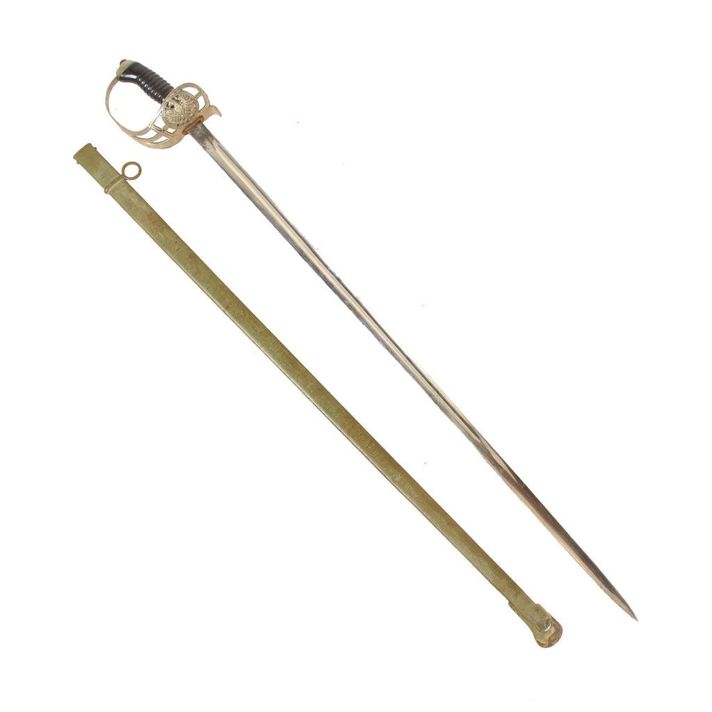 Original Imperial German WWI M1889 Cavalry Sword with Nickeled Blade & Scabbard by Carl Eickhorn Original Items