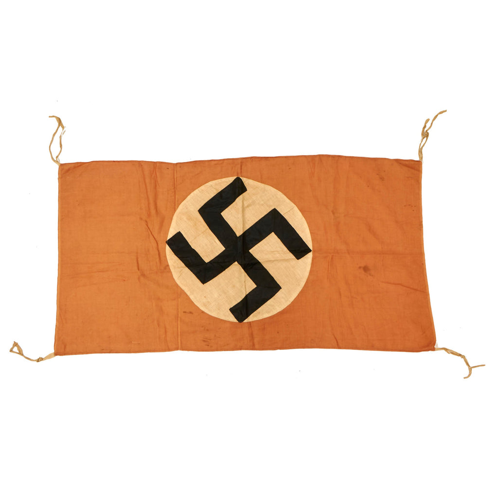 Original German WWII NSDAP Italian Made National Political Flag with Hanger Ties - 22" x 42" Original Items