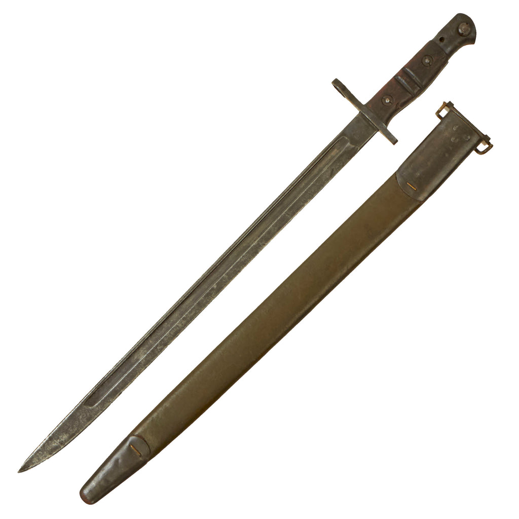 Original U.S. WWI M1917 Enfield Rifle & Trench Gun Bayonet by Remington with Scabbard - Dated 1917 Original Items