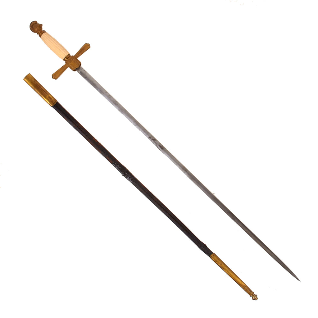 Original U.S. Civil War Era Model 1840 Militia Knight’s Head Pommel NCO Sword and Repaired Scabbard Original Items