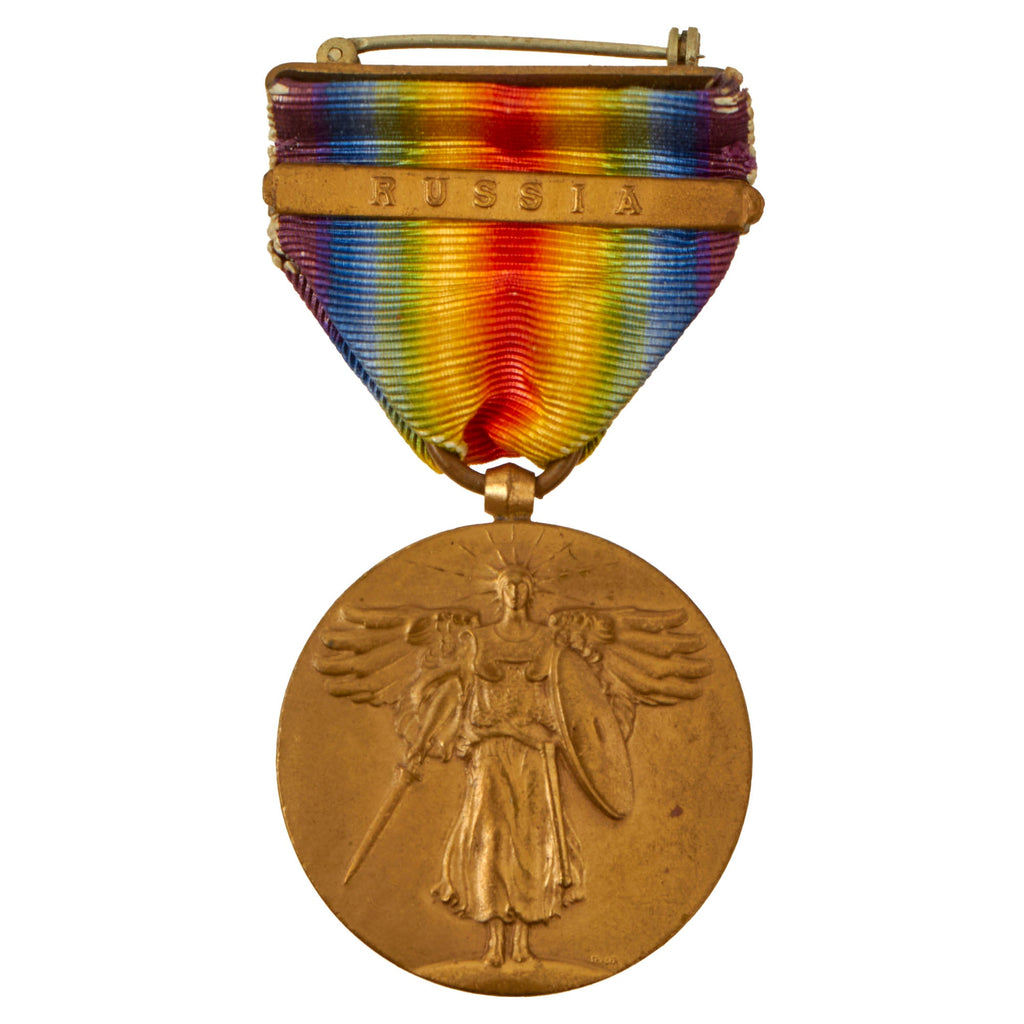 Original U.S. WWI North Russian Polar Bear Expedition Victory Medal with “Russia” Bar Original Items